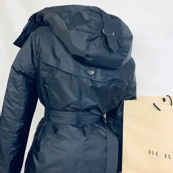 BURBERRY NWT Chevrington Hooded Parka Quilted Puffer Jacket Trench 3 In 1 Sz 12